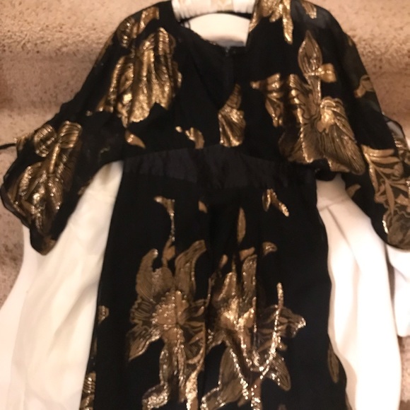 Gorgeous Black and Gold Tunic with Zip Back Size 8 - Picture 2 of 8
